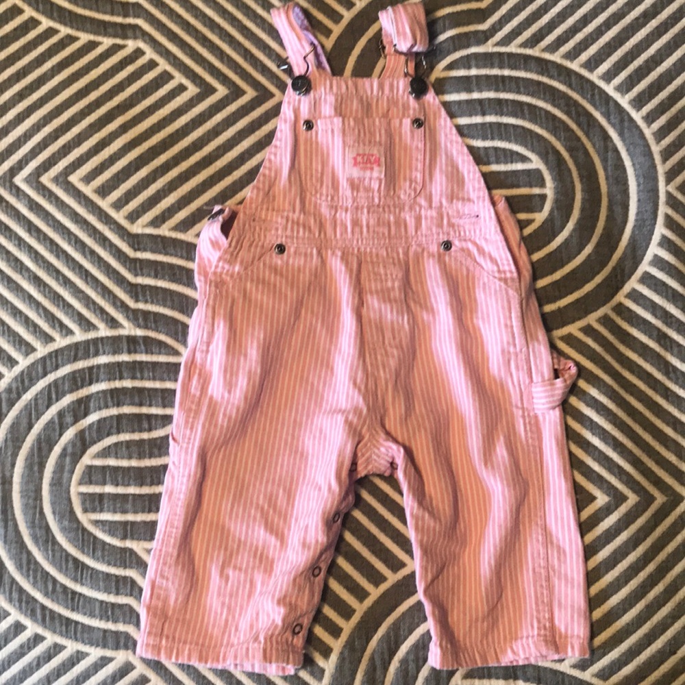 Key Baby Girl Summer Pink Overalls, 9m